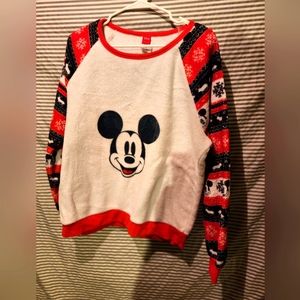 Juniors 2x Mickey Christmas Sweatshirt